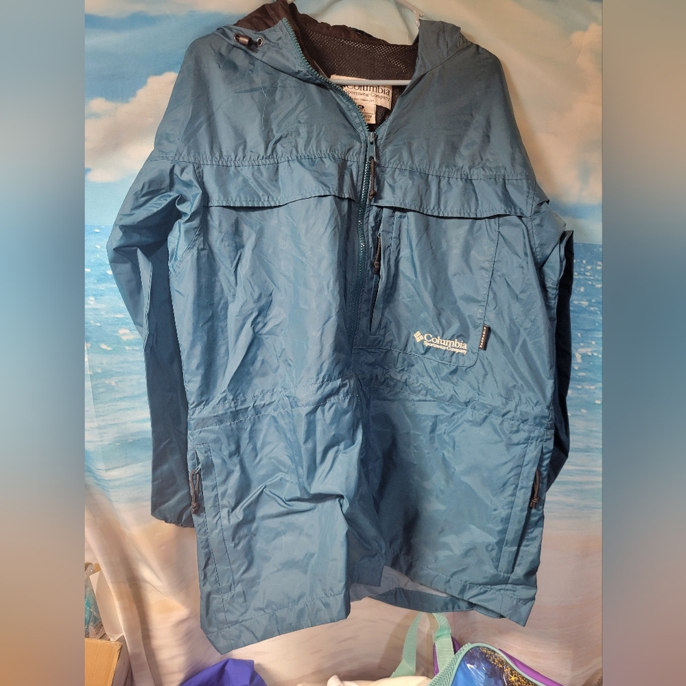 Columbia‎ Women's Blue Packable Pullover Rain Jacket Size Medium